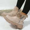 Women’s Velvet Lined Cotton Snow Boots — Plus Size Winter Warm Boots by FitiqueFit