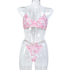 Peach Blossom Exquisite Embroidery Three Dimensional Jacquard Push up Underwear Sexy Two Piece Sets Women