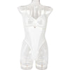 Sexy Jumpsuit Summer Girl Mesh Ornament Stitching Strap Showing Leg Ring Underwear