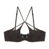 French Sexy Underwear Glossy Cutout Eyelash Lace Thin Soft Steel Ring Criss Cross Strap Push up Bra Set