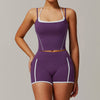 Faux Two Piece Halter Beauty Back Yoga Fold High Waist Casual All-Match Workout Exercise Outfit