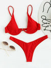 European And American Steel Bracket Solid Color Swimsuit