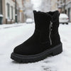 Women’s Velvet Lined Cotton Snow Boots — Plus Size Winter Warm Boots by FitiqueFit