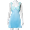 Women Clothing Spring Summer Halter Lace up Backless Sheath Holiday Dress Women