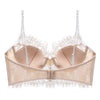 French Eyelash Lace Underwear Push up Thin U Shaped Bare Back Bra Forlove with Steel Ring