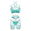 Sexy Underwear Three Piece Set Autumn Best Underwear Chain on Neck Waist Seal Heavy Craft