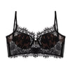 French Eyelash Lace Underwear Push up Thin U Shaped Bare Back Bra Forlove with Steel Ring