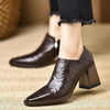Women’s Chunky-Heel High Heels with Side Zipper by FitiqueFit
