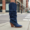 Vintage Pointed-Toe Chunky Heel High Tube Boots — Statement Heels by FitiqueFit