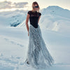 Women See through Tassel Sequin Long Skirt High Waist Skirt Women Two Piece Set