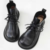 Women’s Pure Leather Chunky Big-Toe Ankle Boots by FitiqueFit