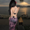 Stitching Butterfly Decoration Fashionable Vacation Style Dress