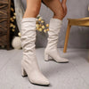 Pointed Pleated-Sleeve High Heel Fashion Boots by FitiqueFit