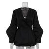 French Design Niche Women Clothing Spring Long Sleeve V neck Strap Elegant Top