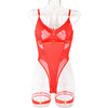 Sexy Jumpsuit Summer Girl Mesh Ornament Stitching Strap Showing Leg Ring Underwear