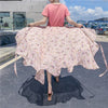 Vacation Style Floral Skirt Chiffon Dress Skirt One-piece Ruffled