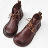Women’s Pure Leather Chunky Big-Toe Ankle Boots by FitiqueFit