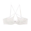 French Sexy Underwear Glossy Cutout Eyelash Lace Thin Soft Steel Ring Criss Cross Strap Push up Bra Set