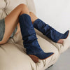 Vintage Pointed-Toe Chunky Heel High Tube Boots — Statement Heels by FitiqueFit