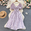 Retro V-neck Floral Dress Women's Short Sleeve