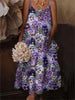 🌺 European & American Style Floral Art Print Sling Holiday Dress by FitiqueFit