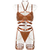 Sexy Underwear Three Piece Set Autumn Best Underwear Chain on Neck Waist Seal Heavy Craft