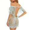 Sexy Lingerie Sexy Lace Eyelashes See through off-Shoulder Sexy Sleepwear Women