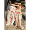 Vacation Style Floral Skirt Chiffon Dress Skirt One-piece Ruffled