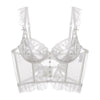 bralette Corset with Steel Ring Ultra-Thin Big Chest Small Push up Boning Corset Boning Corset Corset Embroidery Lace Sexy Bra