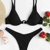 European And American Steel Bracket Solid Color Swimsuit