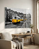 Yellow Tram (Lisbon) Glass Wall Art by Insigneart USA