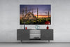 Blue Mosque Glass Wall Art by Insigneart USA