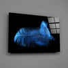 Blue Feather Glass Wall Art by Insigneart USA