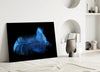 Blue Feather Glass Wall Art by Insigneart USA