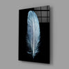 Blue Feather Glass Wall Art by Insigneart USA