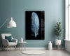 Blue Feather Glass Wall Art by Insigneart USA