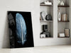 Blue Feather Glass Wall Art by Insigneart USA