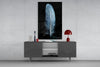 Blue Feather Glass Wall Art by Insigneart USA