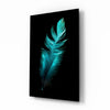 Green Feather Glass Wall Art by Insigneart USA
