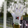 ONEKEEPER ACE White - All White Negative Cut Pro-Level Goalkeeper Gloves for Kids, Youth and Adults