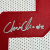Framed Autographed/Signed Chris Olave 35x39 Ohio State White College Football Jersey JSA COA