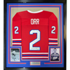 Framed Autographed/Signed Bobby Orr 35x39 Oshawa Red Hockey Jersey JSA COA by Hall of Fame Sports Memorabilia