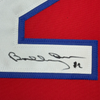 Framed Autographed/Signed Bobby Orr 35x39 Oshawa Red Hockey Jersey JSA COA by Hall of Fame Sports Memorabilia