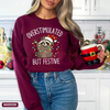 "Overstimulated But Festive" Racoon Christmas Sweatshirt by Dog Mom Hat