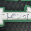 Framed Autographed/Signed Terrell Owens 35x39 Philadelphia Black Football Jersey JSA COA