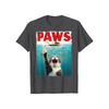 PAWS Parody Cat Mouse T-Shirt – Humorous Cat Chasing Mouse Tee by Dog Mom Hat
