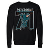 Macklin Celebrini San Jose Number Outline WHT by 500 LEVEL