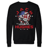 Jack Hughes New Jersey USA Flag Celebration WHT by 500 LEVEL