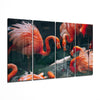 Flamingos 4 Pieces Mega Glass Wall Art (59"x36") by Insigneart USA