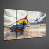 Abandoned Boat 4 Pieces Mega Glass Wall Art (59"x36") by Insigneart USA